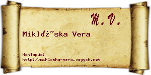 Miklóska Vera névjegykártya
